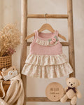 Blush Pink Floral Layered Baby Girl Dress