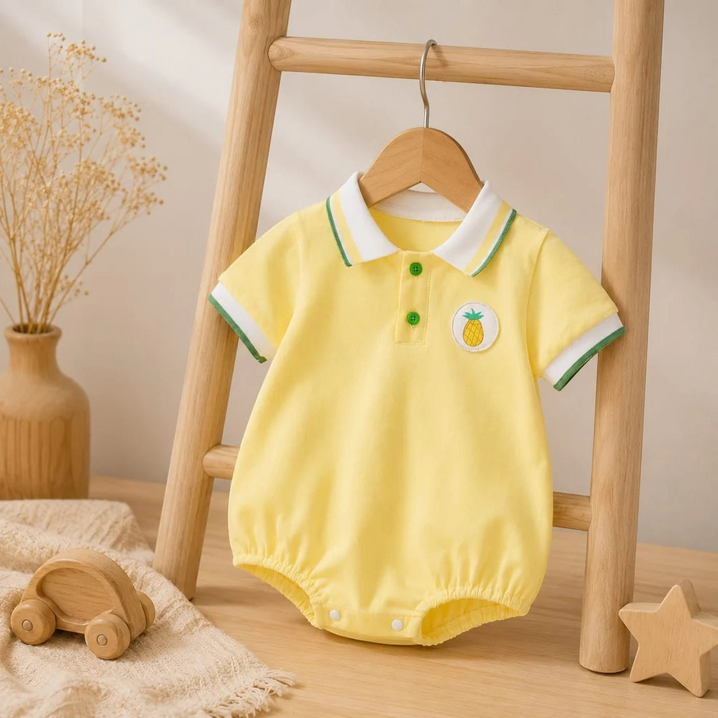 Sunny Yellow Pineapple Baby Romper