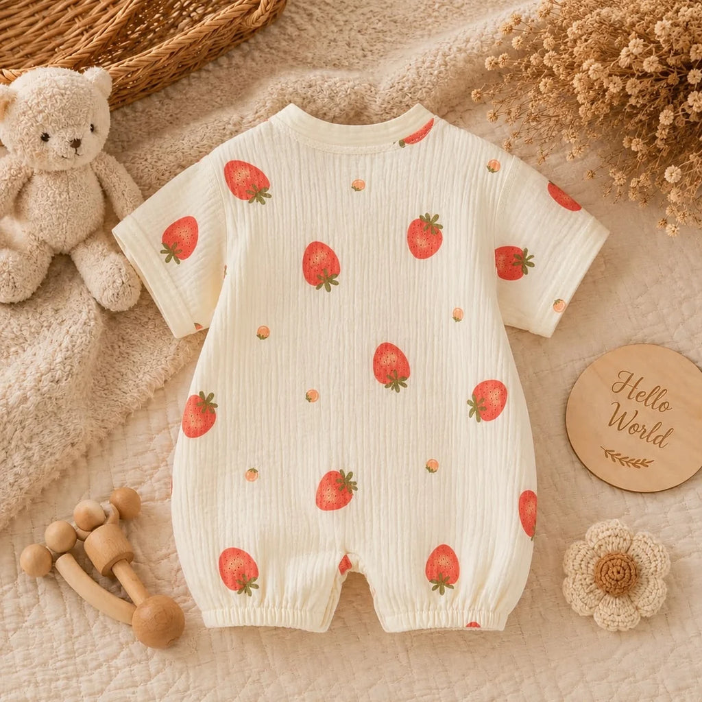 Strawberry Dreams Baby Romper 🍓