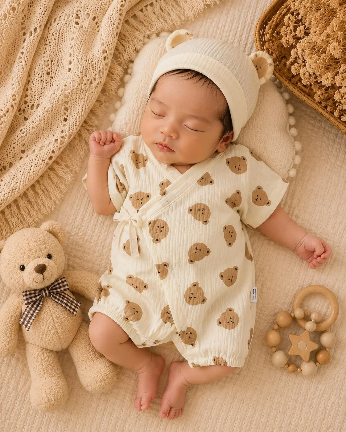 Little Teddy Cuddle Kimono Romper