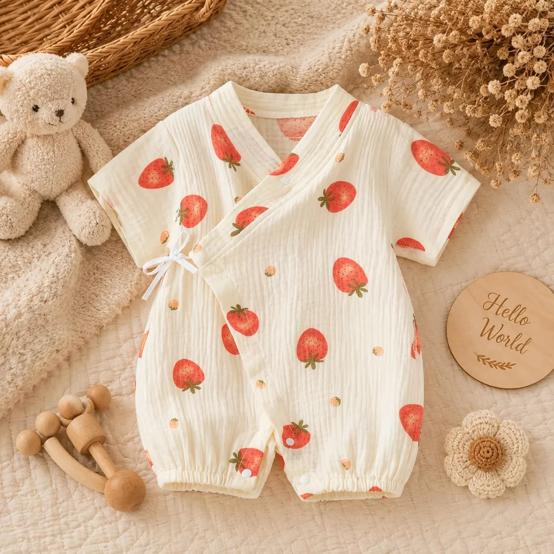 Strawberry Dreams Baby Romper 🍓