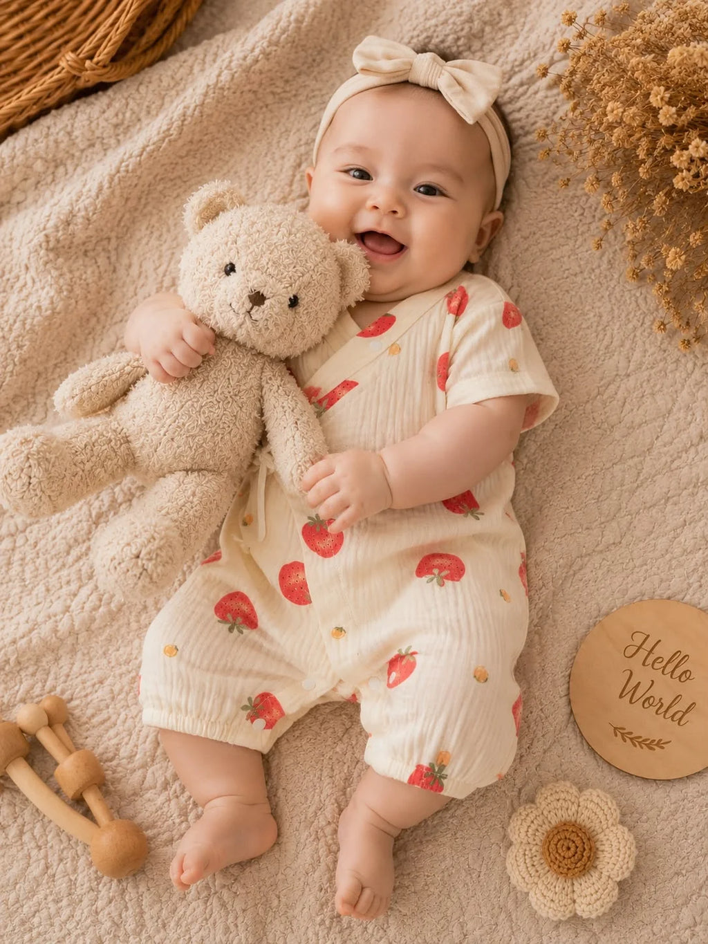 Strawberry Dreams Baby Romper 🍓