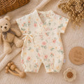 Summer Baby Muslin Floral Kimono Romper – Soft Wrap Outfit